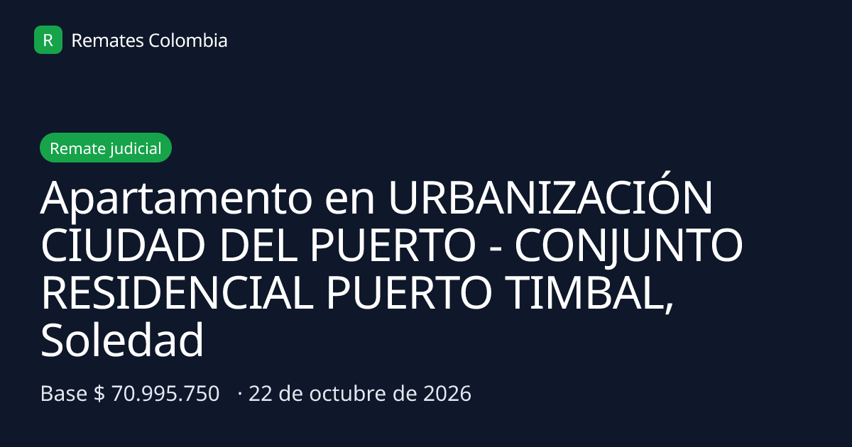 apartamento en remate en soledad - $71M